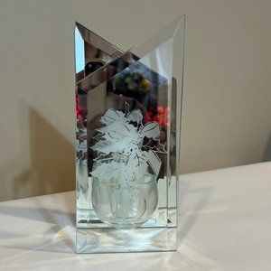 Holiday Holly Mirrored Votive Candle Holder